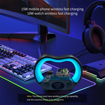 LED Multi-function Wireless Charger Night Light Bluetooth