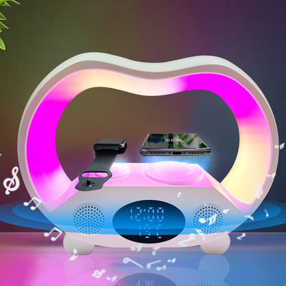 LED Multi-function Wireless Charger Night Light Bluetooth